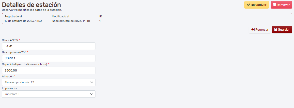 Detalle de las estaciones