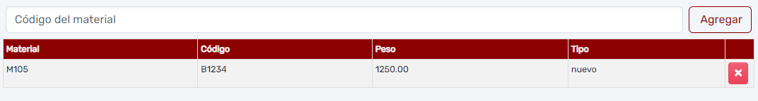Agregar material