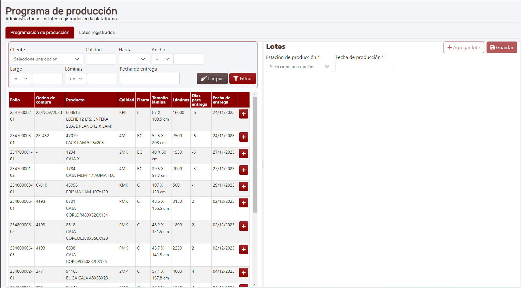 Programación pantalla