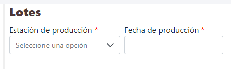 Programación de los lotes