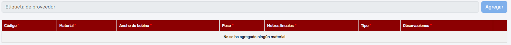 Etiqueta de material