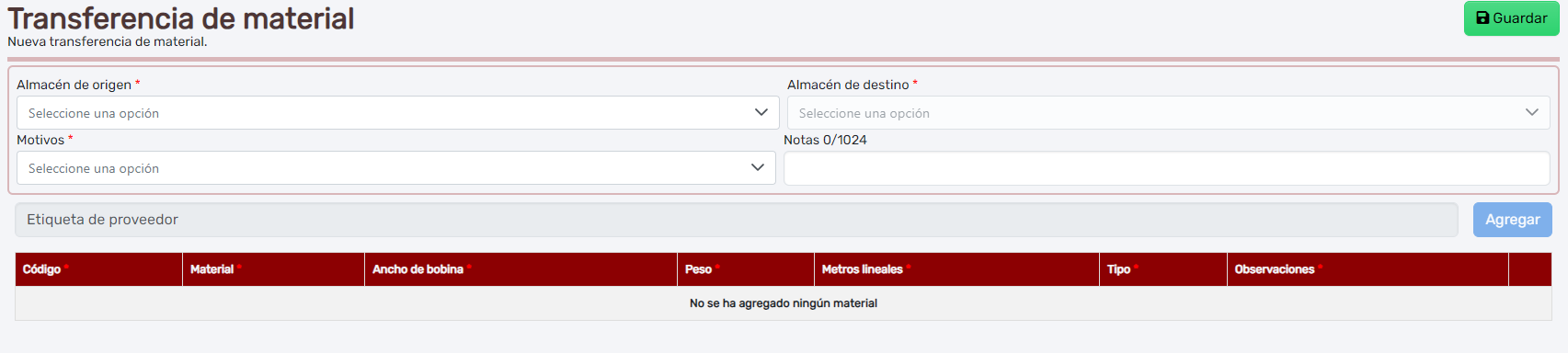 Transferencia sección general